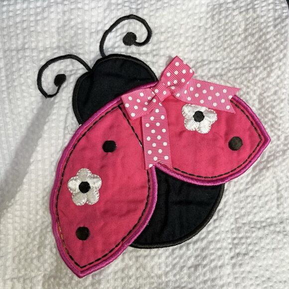 Rare Editions Ladybug Applique Ribbon Sear Sucker Mini Dress Girls Size 5 - Picture 5 of 8